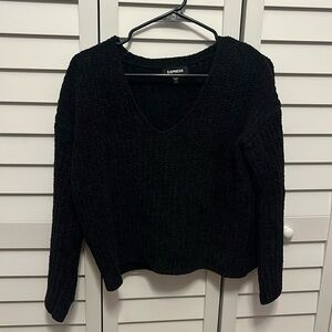 Express cozy chenille shaker v-neck sweater